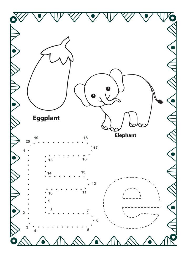 alfabet do till punkt och färg sida för barn och småbarn vektor
