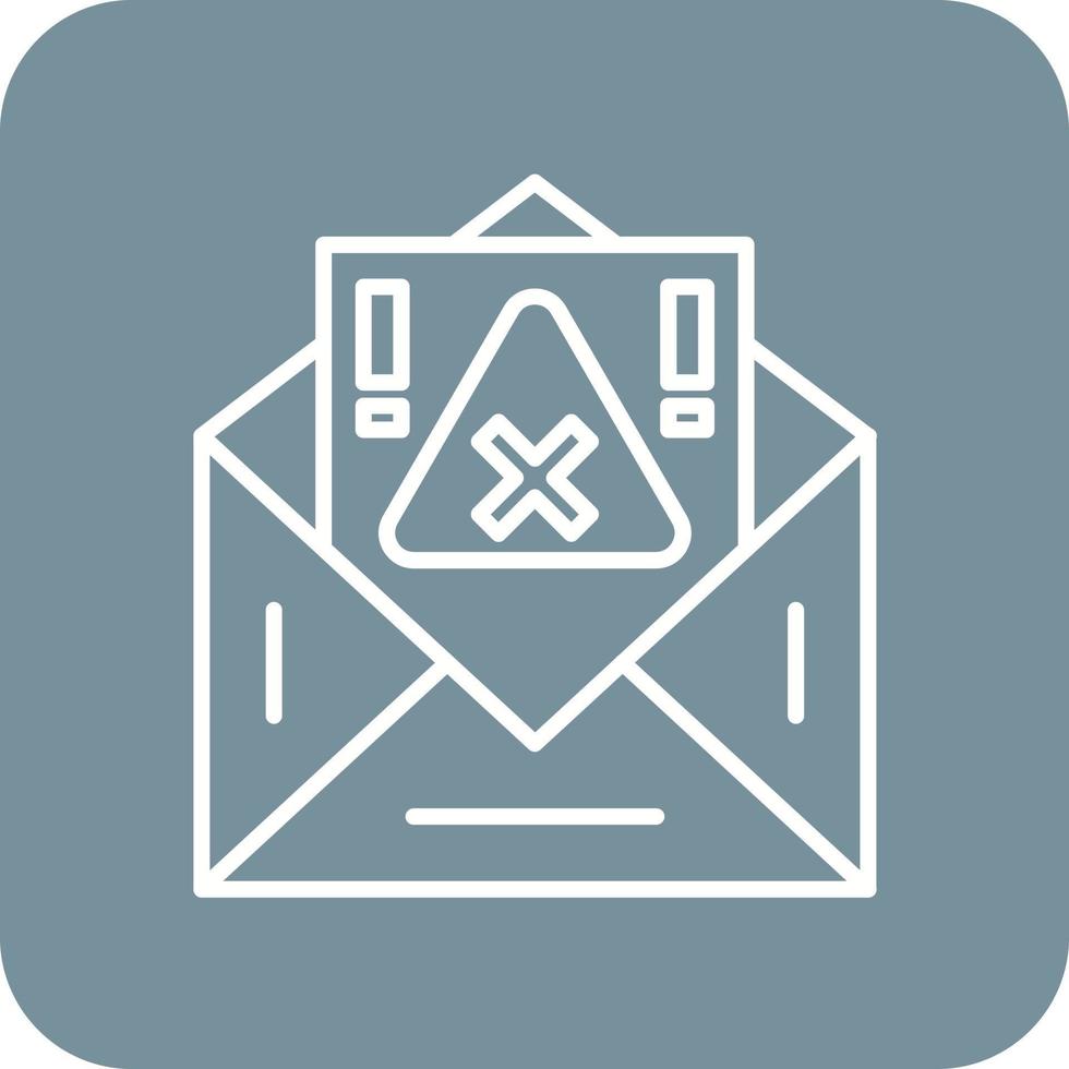 E-Mail-Warnlinie runde Ecke Hintergrundsymbole vektor