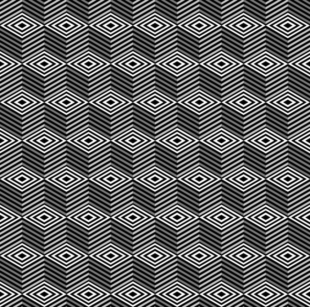 gestreifte Würfel nahtloser Mustervektor. Op-Art-Vektor-Illustration. vektor