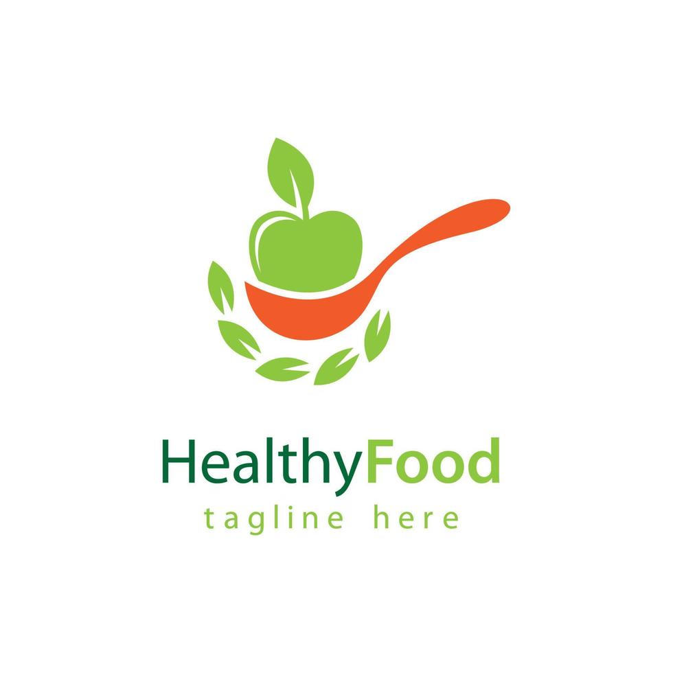 hälsosam mat logotyp vektor