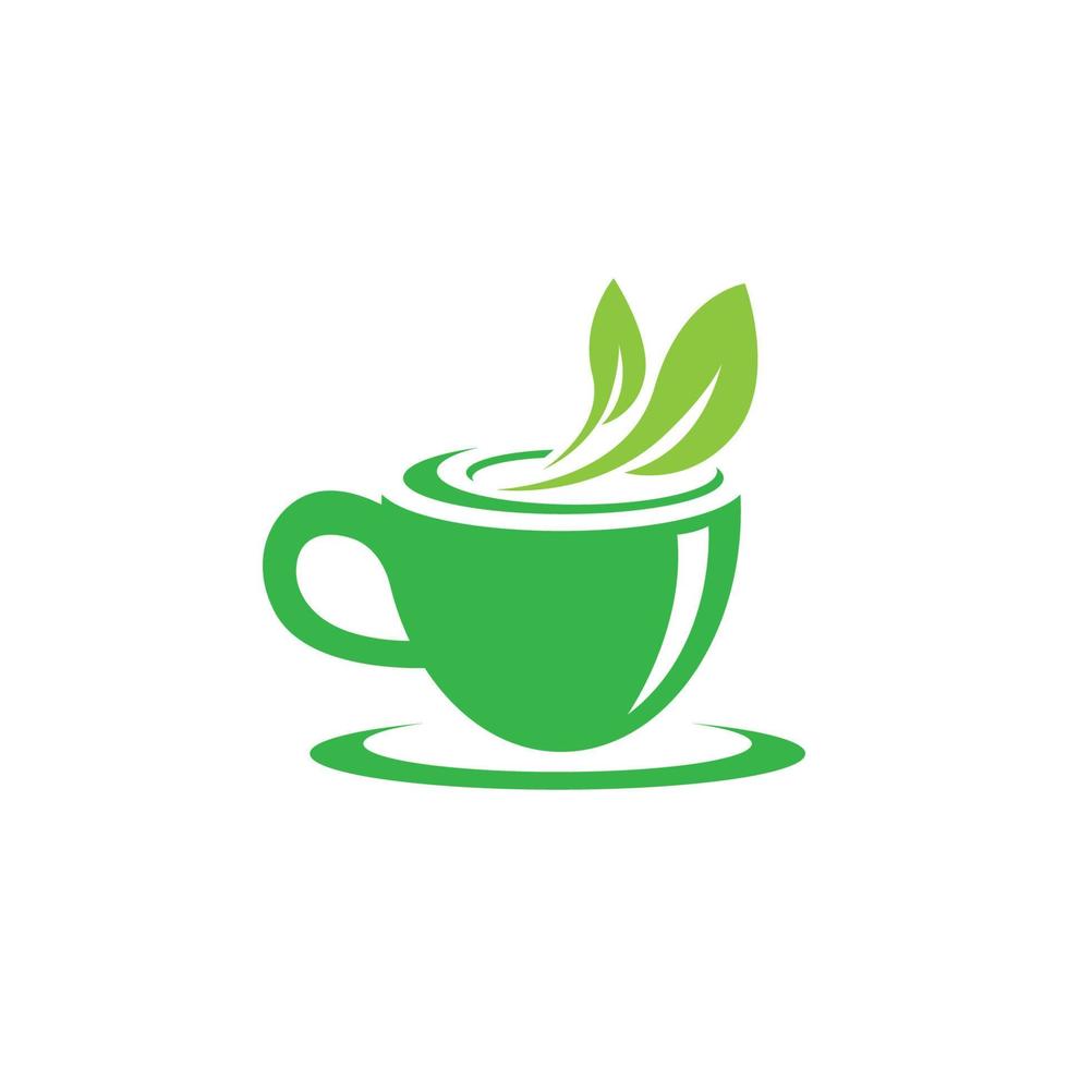 grön te vektor logotyp illustration