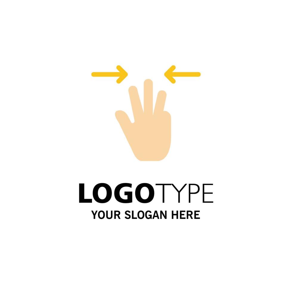 Gesten Hand Handy drei Finger Business Logo Vorlage flache Farbe vektor