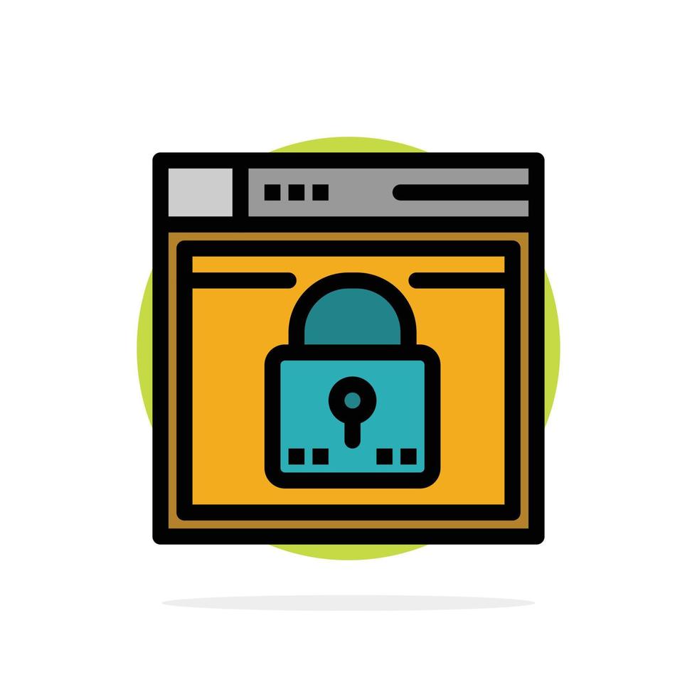 Anmeldung sicheres Web-Layout Passwortsperre abstraktes flaches Farbsymbol für den Kreishintergrund vektor
