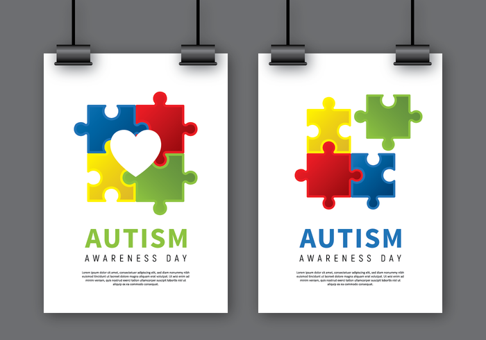 Autism Awareness Poster Mock Up vektor