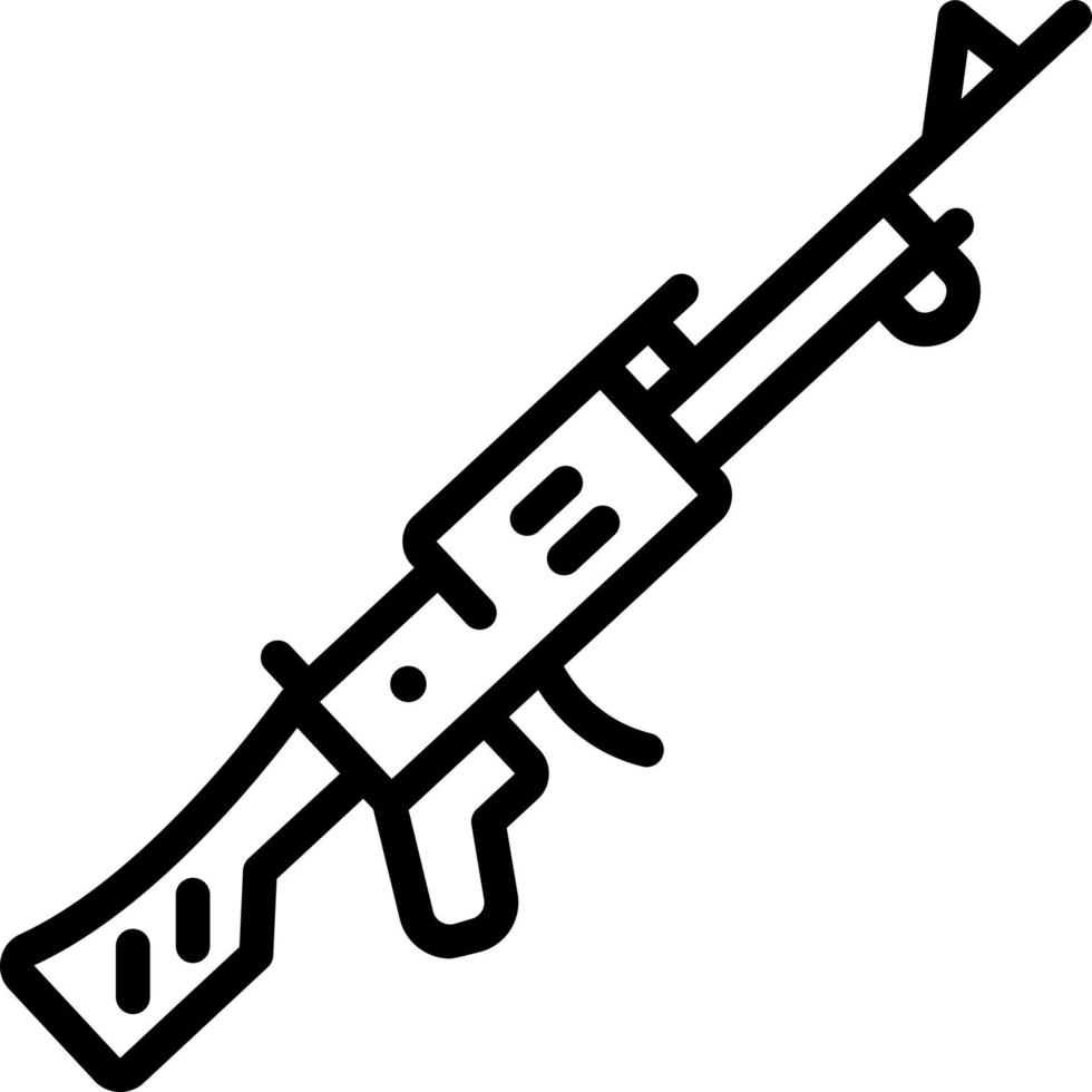 linje ikon för gevär vektor