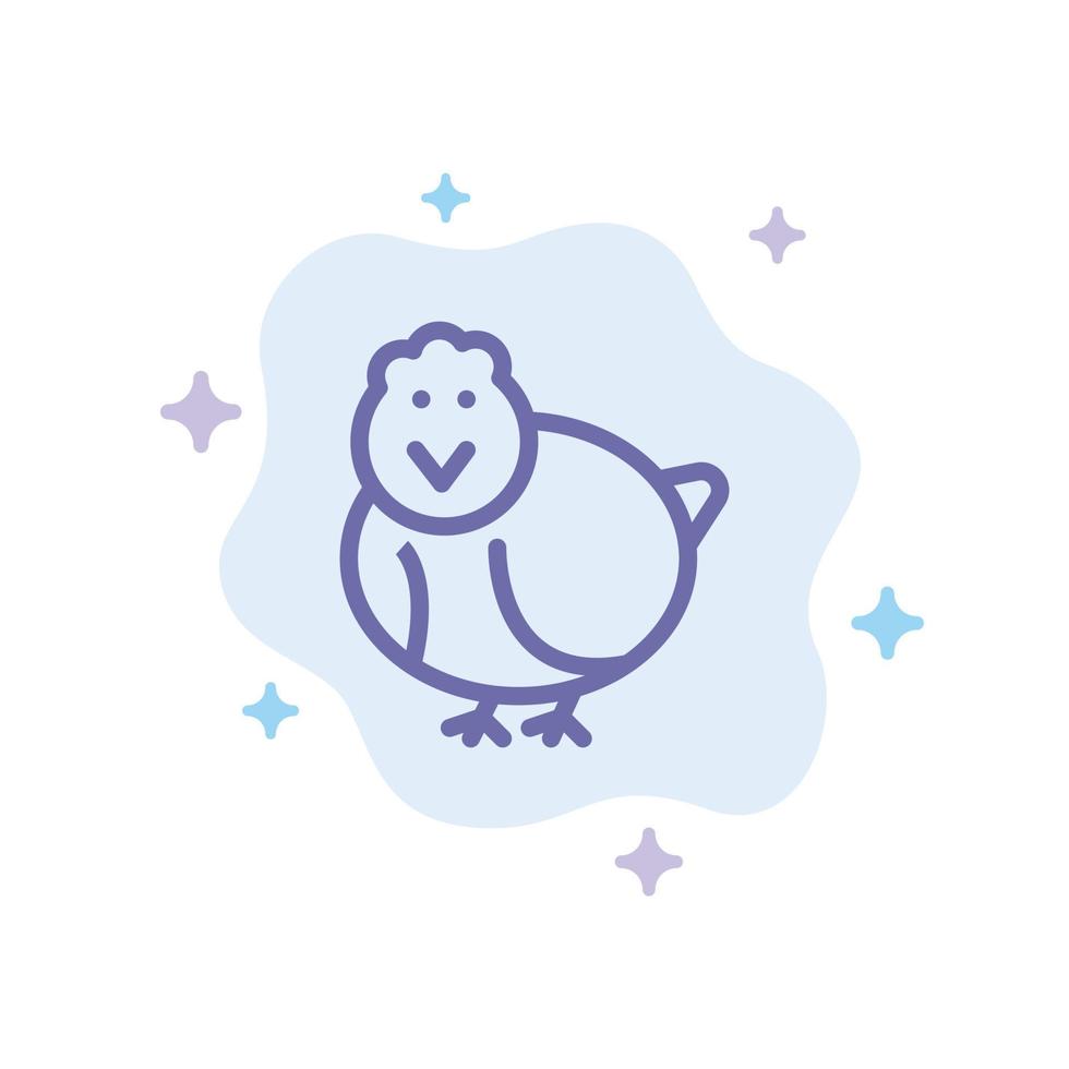 Huhn Ostern Baby glücklich blaues Symbol auf abstrakten Wolkenhintergrund vektor