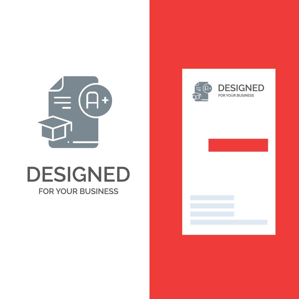 Dokument Cap Education Graduierung ein graues Logo-Design und eine Visitenkartenvorlage vektor