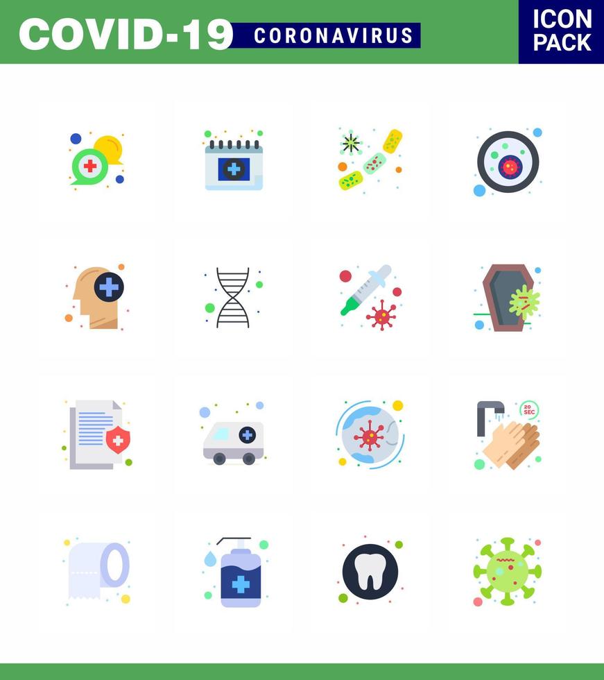 covid19 ikon uppsättning för infographic 16 platt Färg packa sådan som virus bakterie schudule blod bakterie virus viral coronavirus 2019 nov sjukdom vektor design element