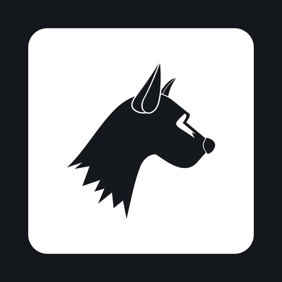hundar huvud ikon, enkel stil vektor