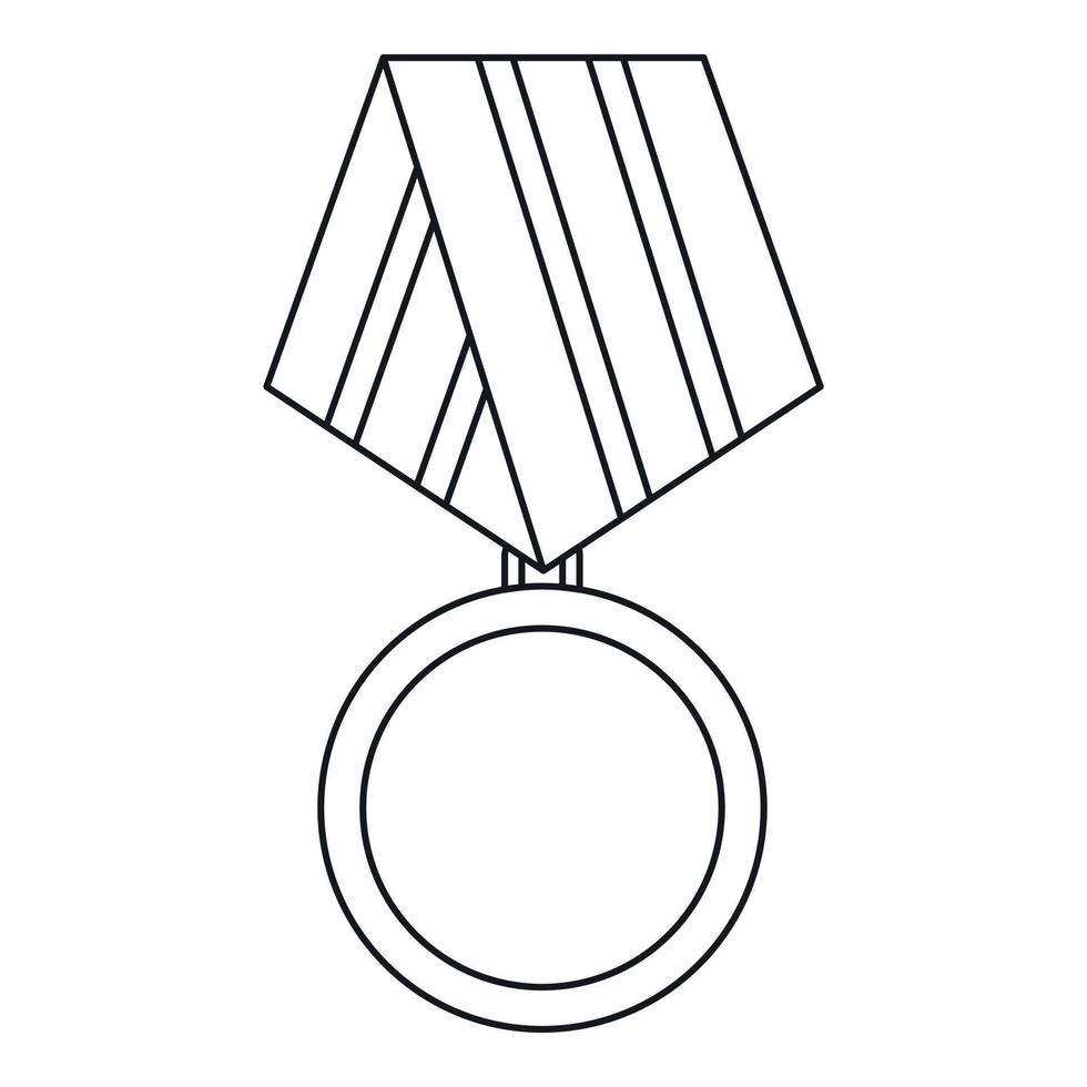 militär medalj ikon, översikt stil vektor