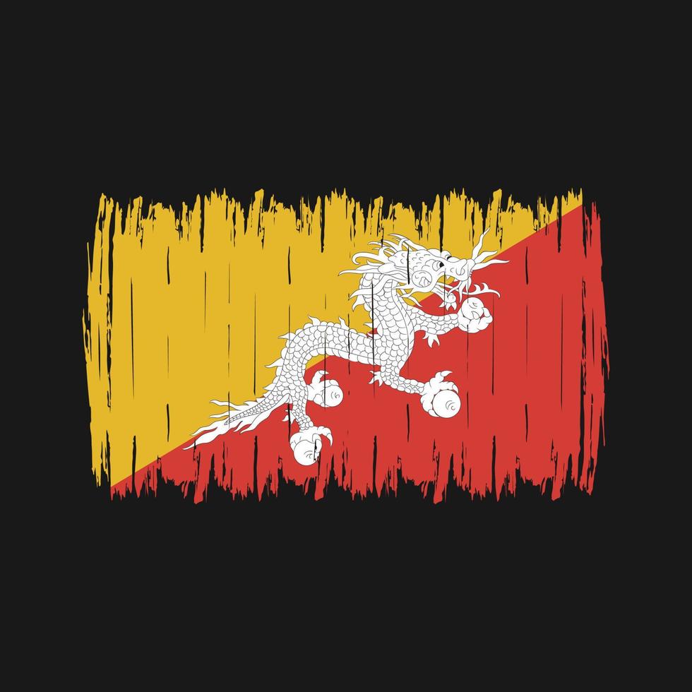 Bhutan-Flagge-Pinsel vektor