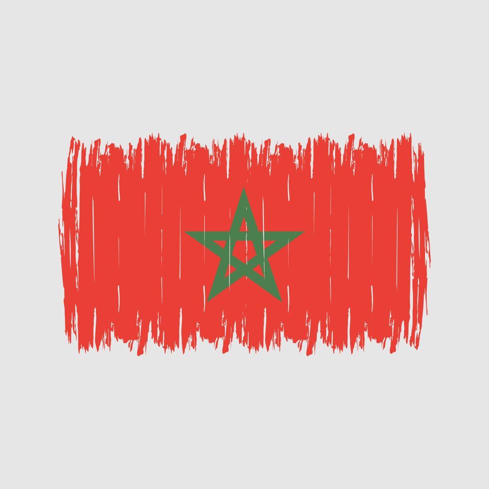Marockos flagga borste vektor