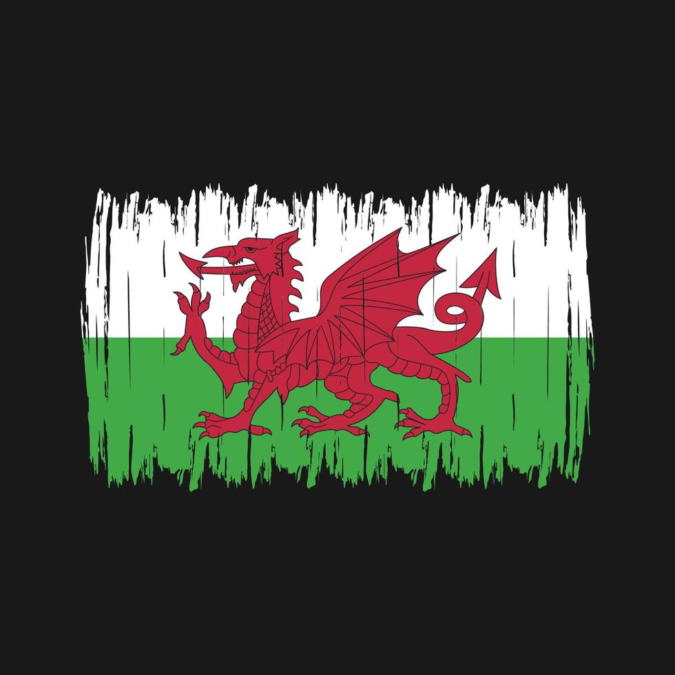 Wales-Flagge-Pinsel vektor