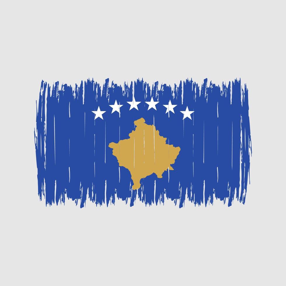 kosovo flagge bürste vektor