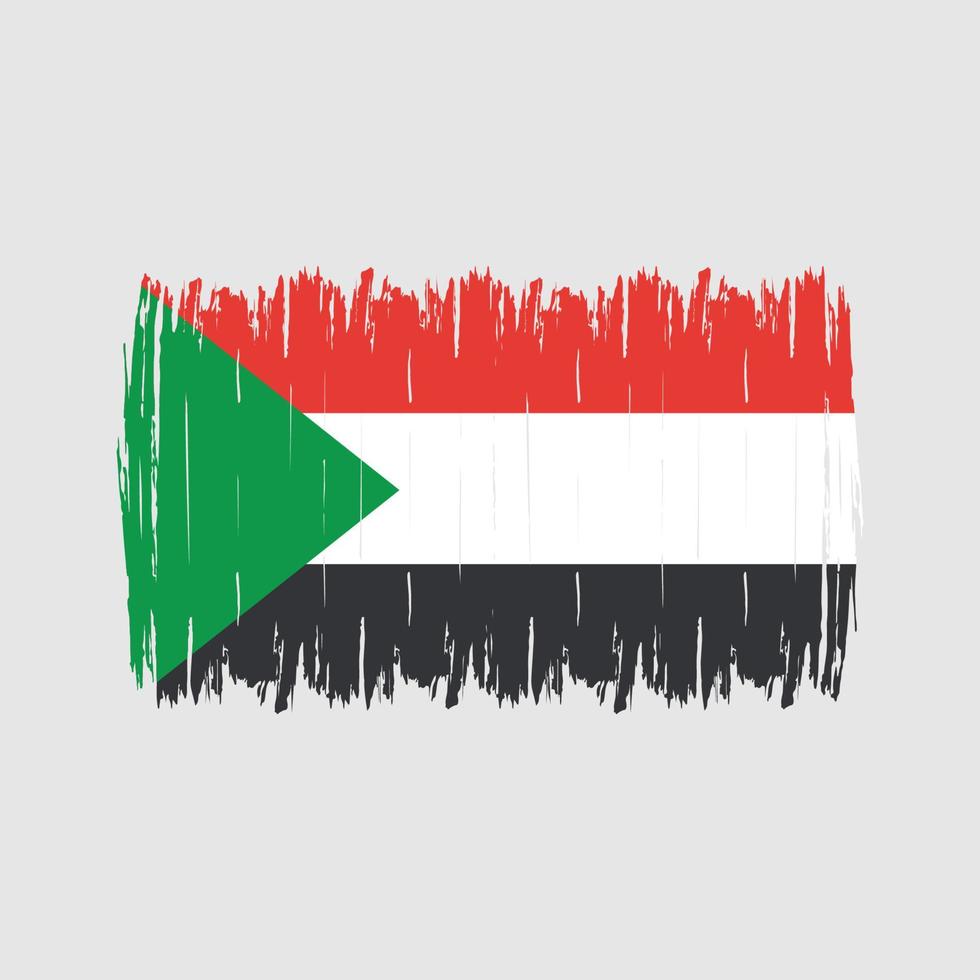 sudan flagga borste vektor