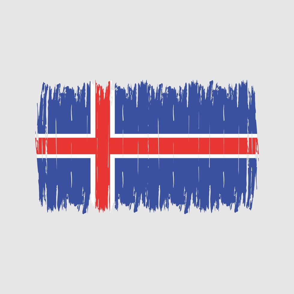 islands flagga borste vektor