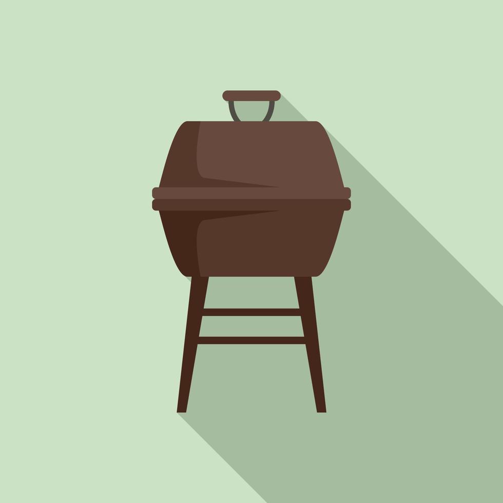 brasa grill ikon, platt stil vektor