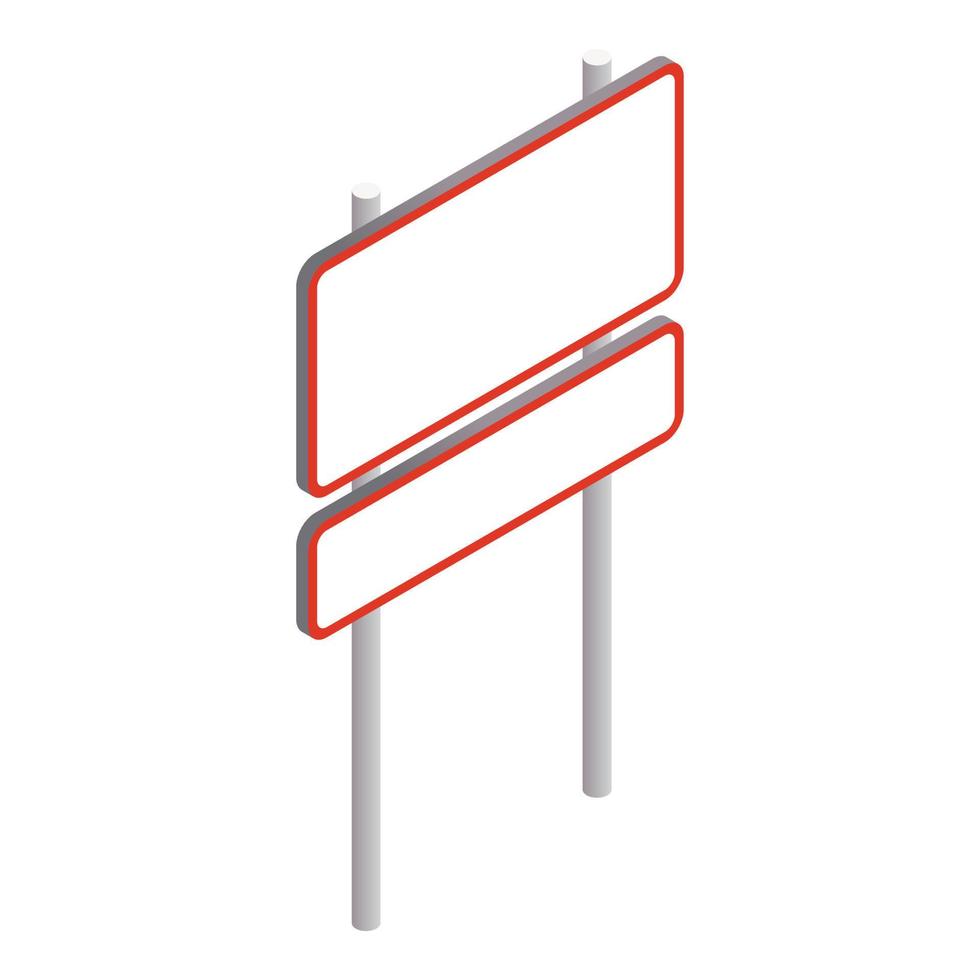 rechteckiges Straßenschild-Symbol, isometrischer 3D-Stil vektor