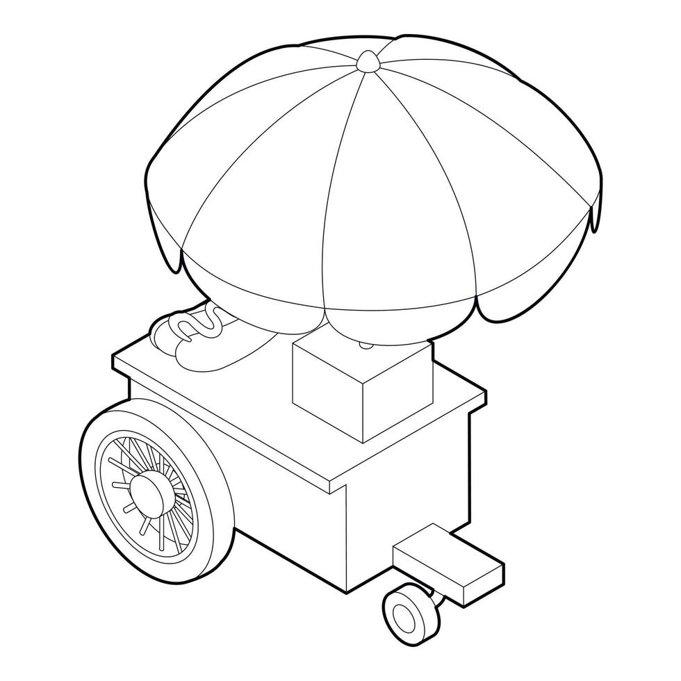 Zähler auf Rädern mit Regenschirm-Symbol vektor