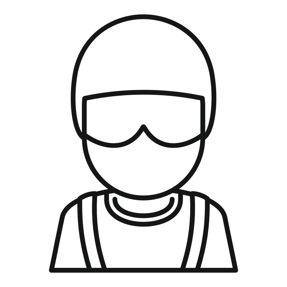fallskärmshoppare avatar ikon, översikt stil vektor