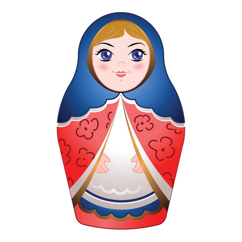 ryska kapslad docka ikon, tecknad serie stil vektor