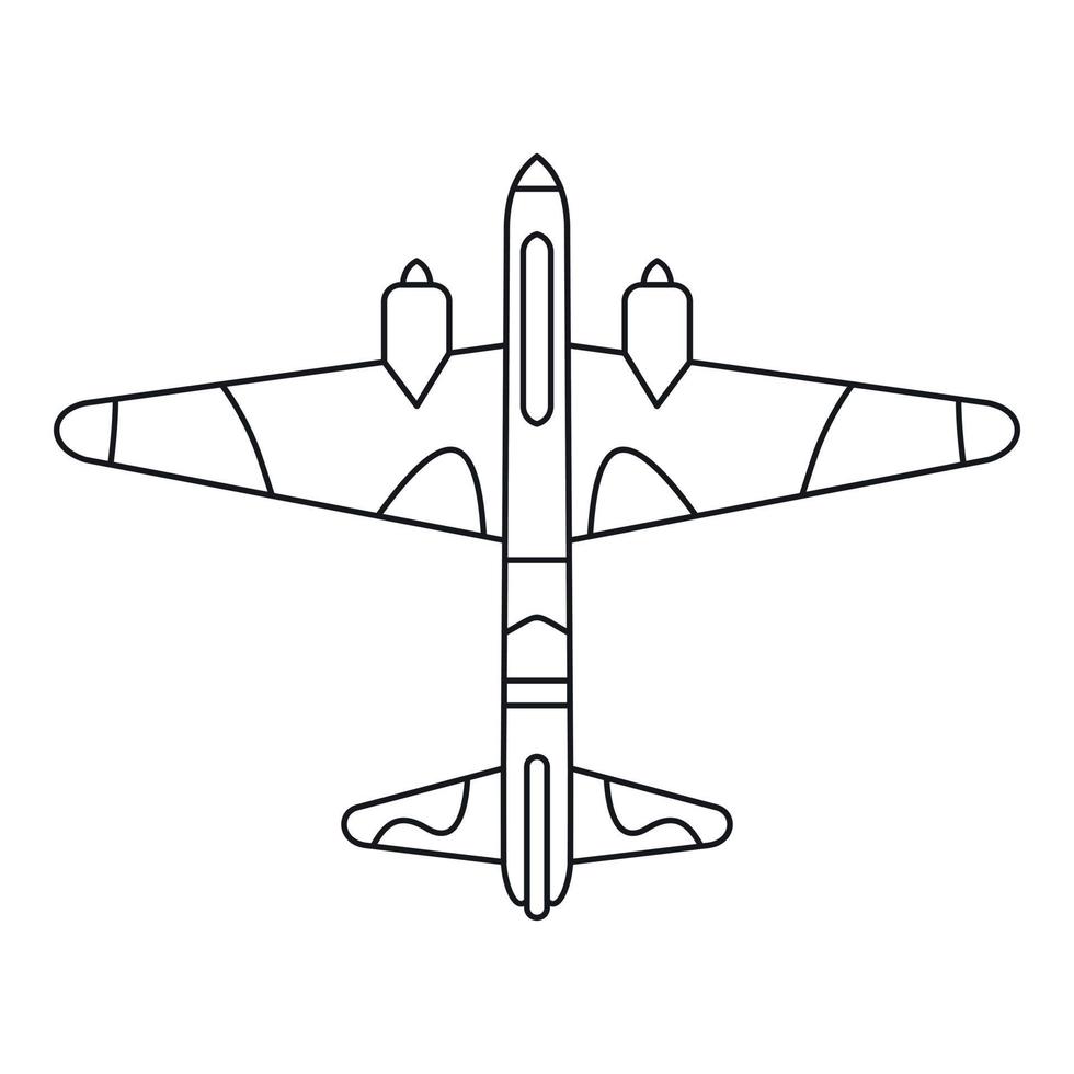 Symbol für militärische Kampfflugzeuge, Umrissstil vektor