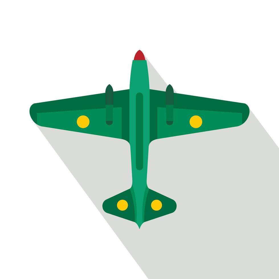 militär flygplan ikon, platt stil vektor
