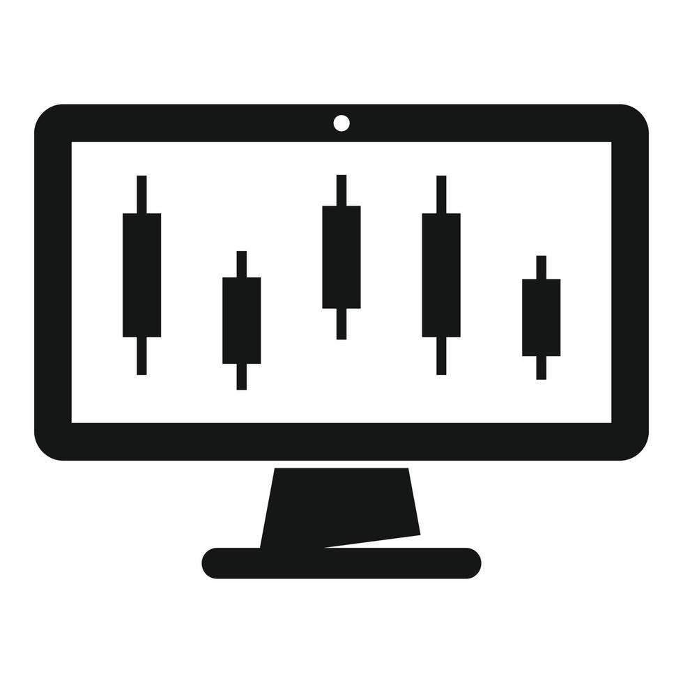 Trade Online-Monitor-Symbol, einfachen Stil vektor