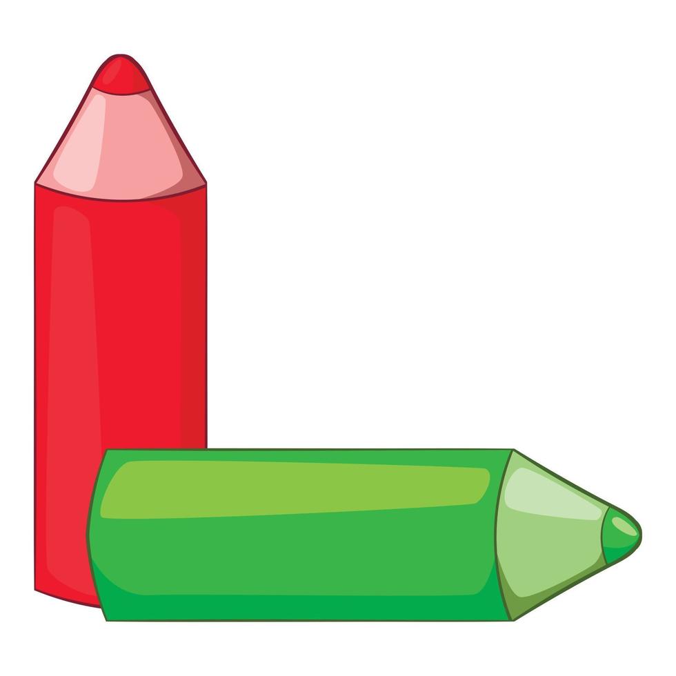 Färg pennor ikon, tecknad serie stil vektor