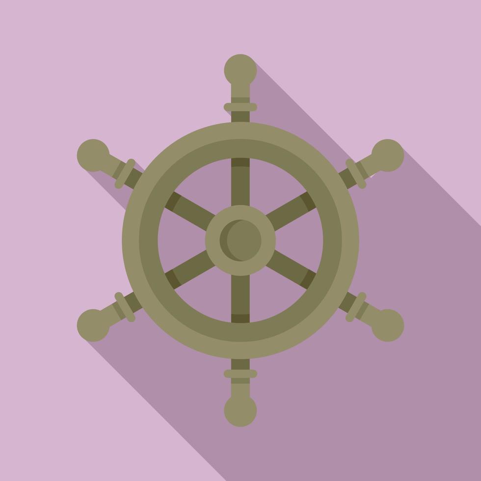 roder fartyg hjul ikon, platt stil vektor