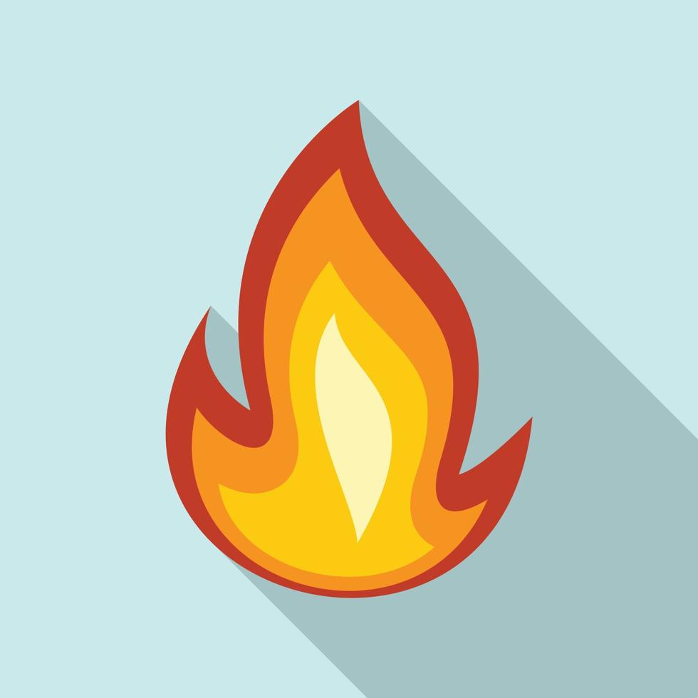 brand flamma varm ikon, platt stil vektor