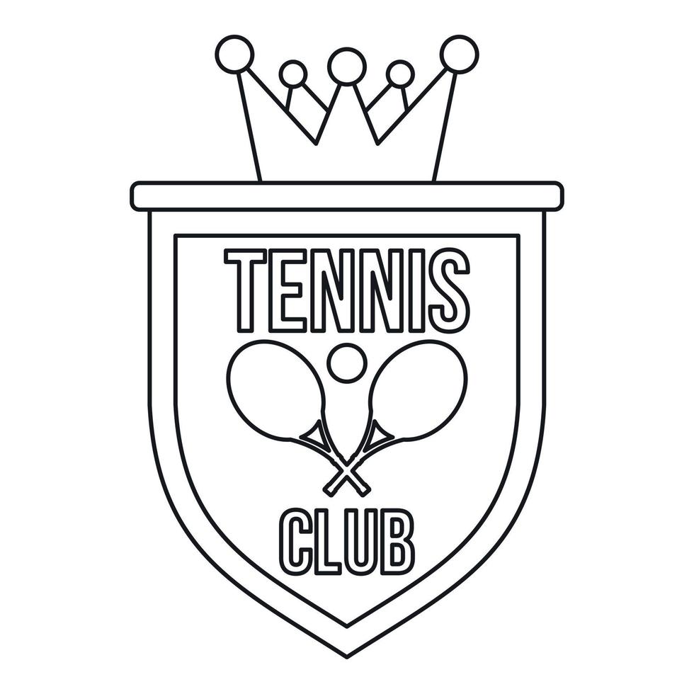 Wappen der Tennisclub-Ikone, Umrissstil vektor