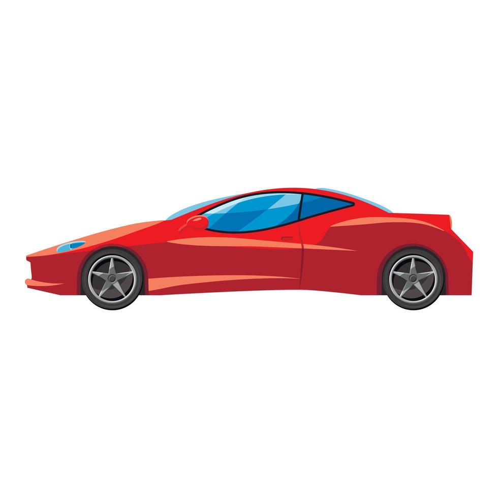 Rotes Sportwagen-Seitenansichtssymbol, isometrischer 3D-Stil vektor