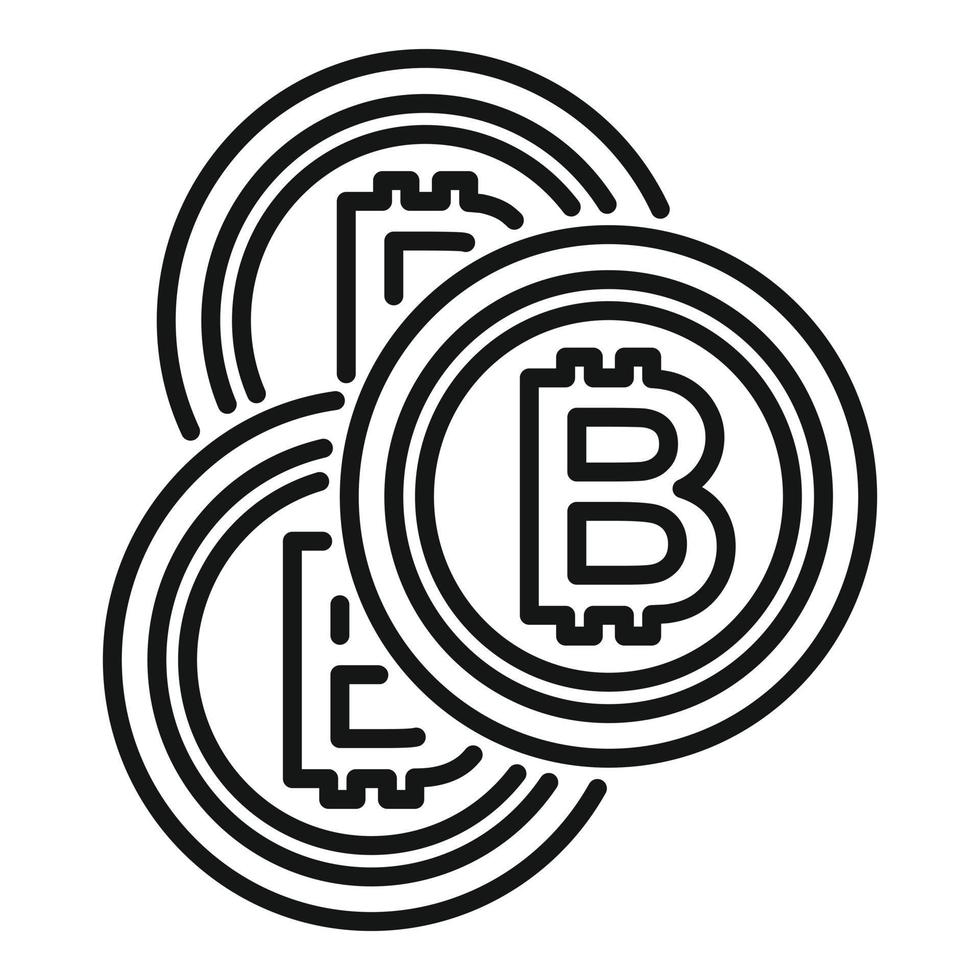 Bitcoin-Symbol Umrissvektor. Krypto-Münze vektor