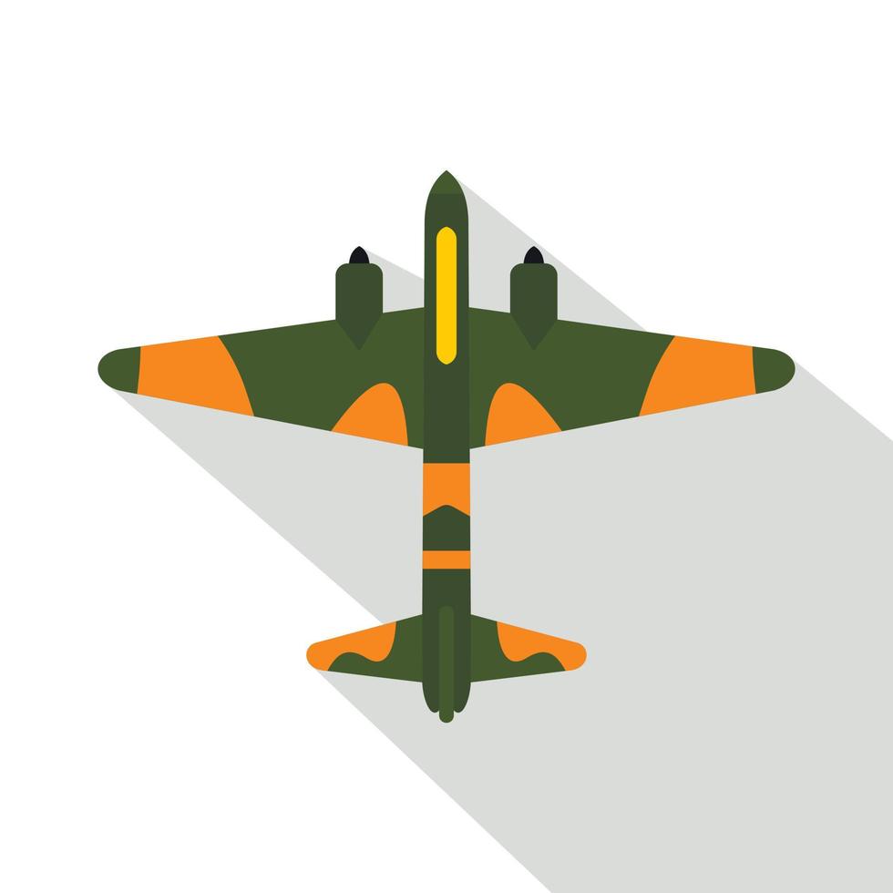 Symbol für militärische Kampfflugzeuge, flacher Stil vektor