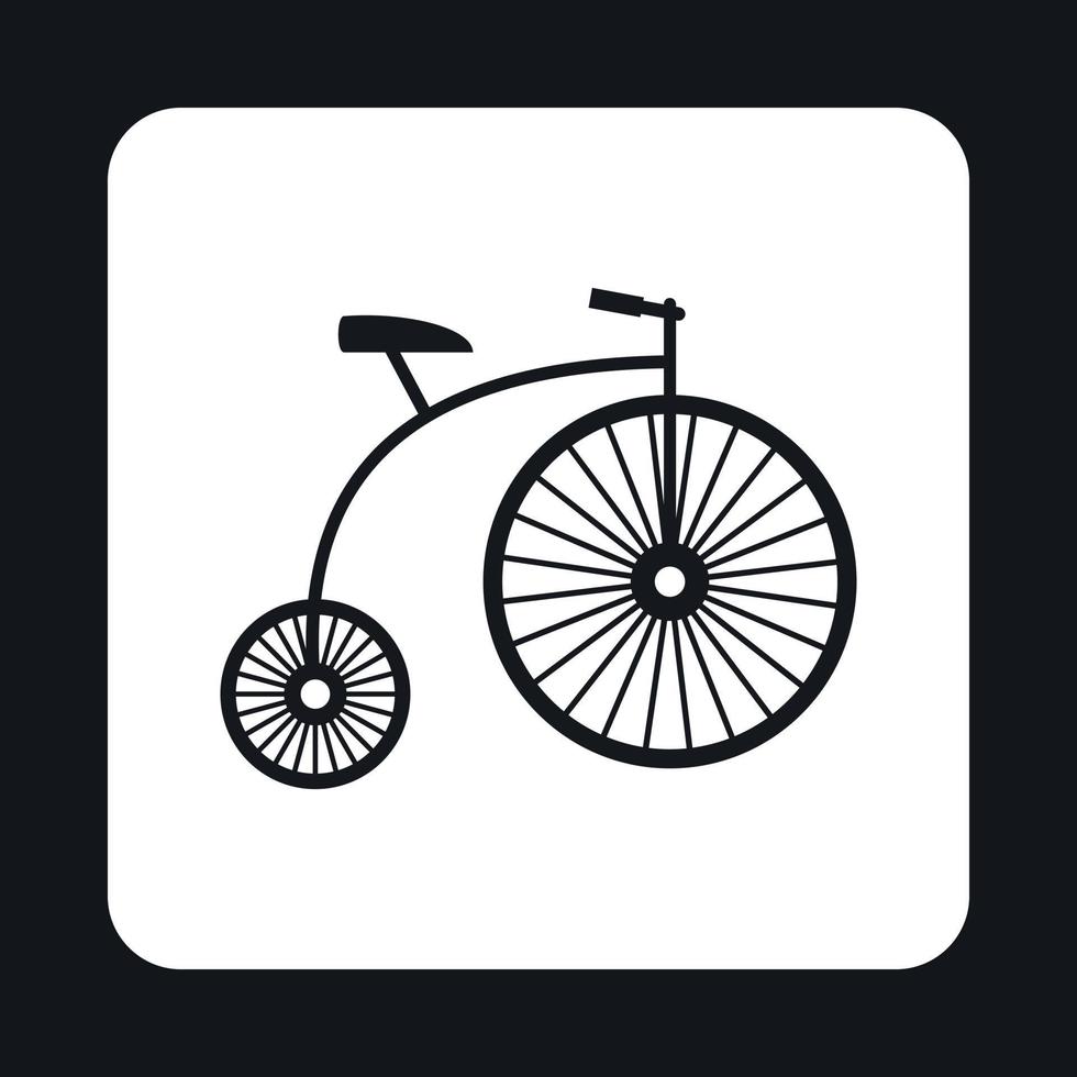 Retro-Fahrrad-Ikone, einfacher Stil vektor