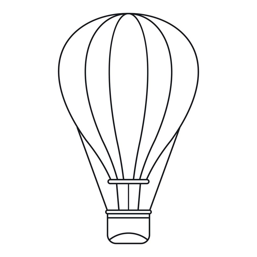 Heißluftballon-Symbol, Umrissstil vektor