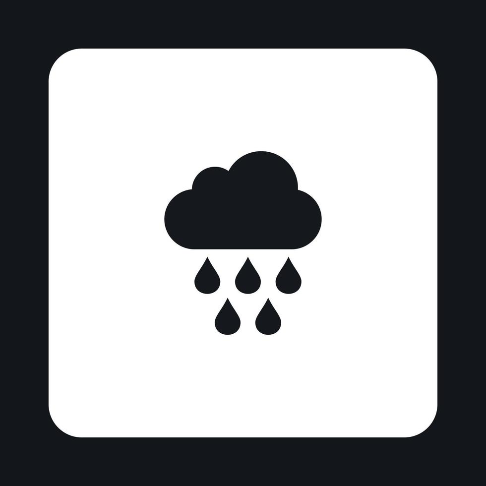 Wolke mit Regentropfen-Symbol, einfacher Stil vektor