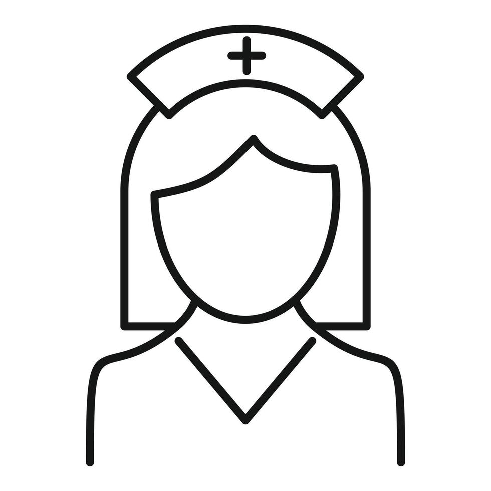 Symbol für Krankenschwesterdame, Umrissstil vektor