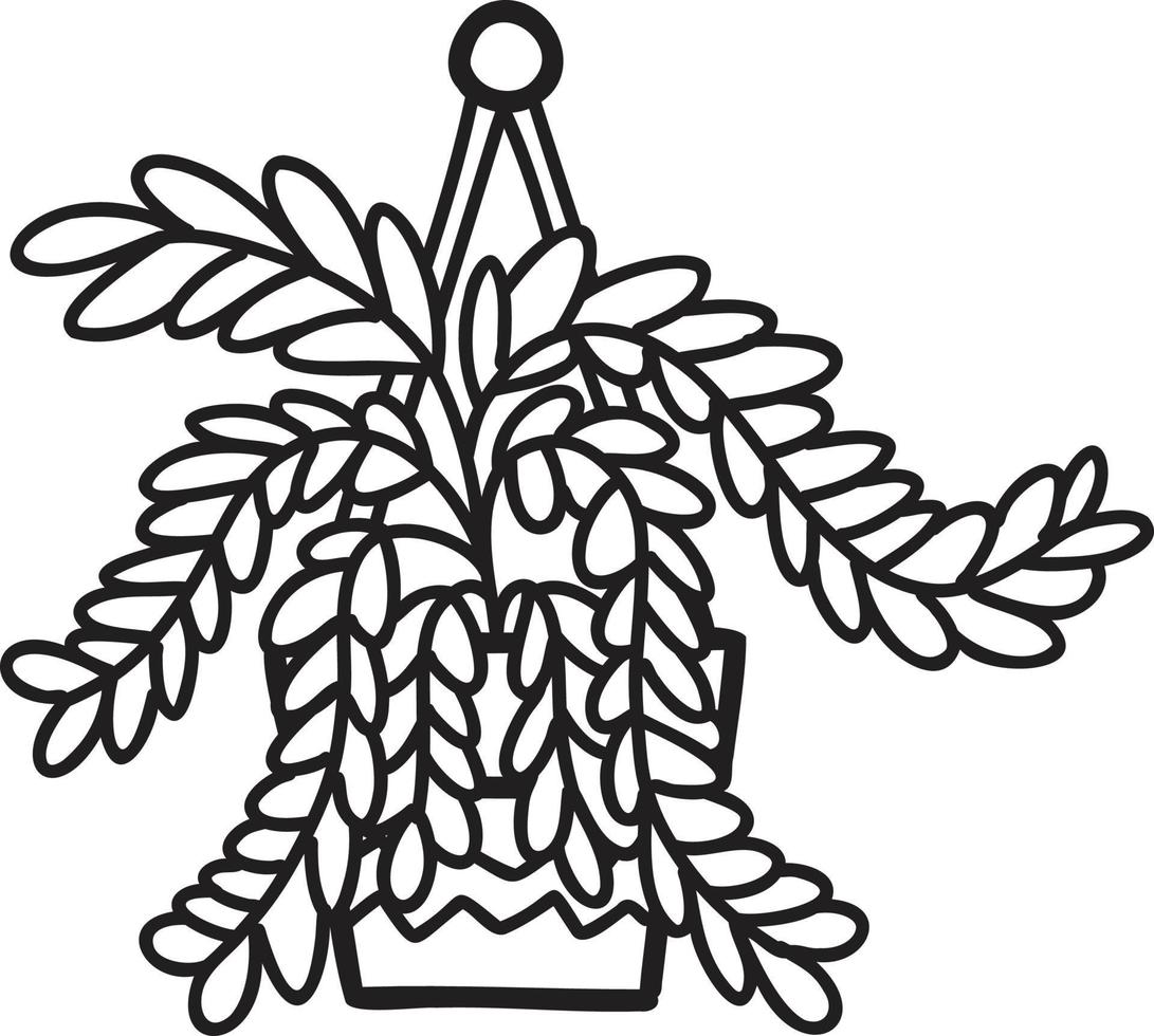hand gezeichnete hängende pflanzentöpfe illustration vektor