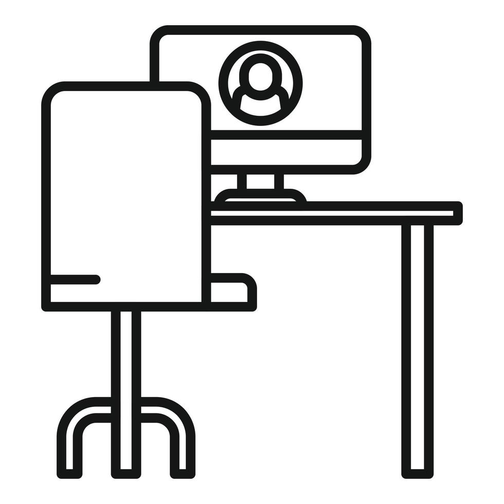 Online-Meeting-Symbol platzieren, Umrissstil vektor