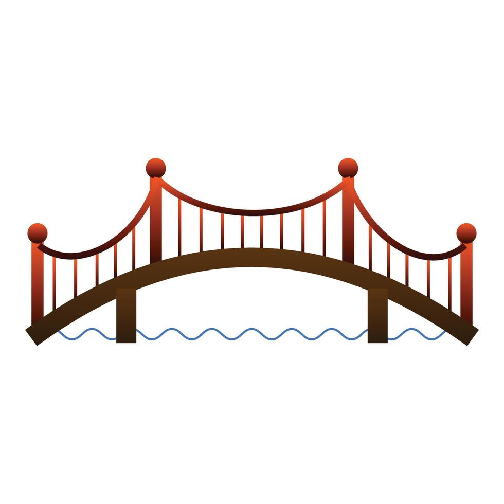 arkitektur bro ikon, tecknad serie stil vektor