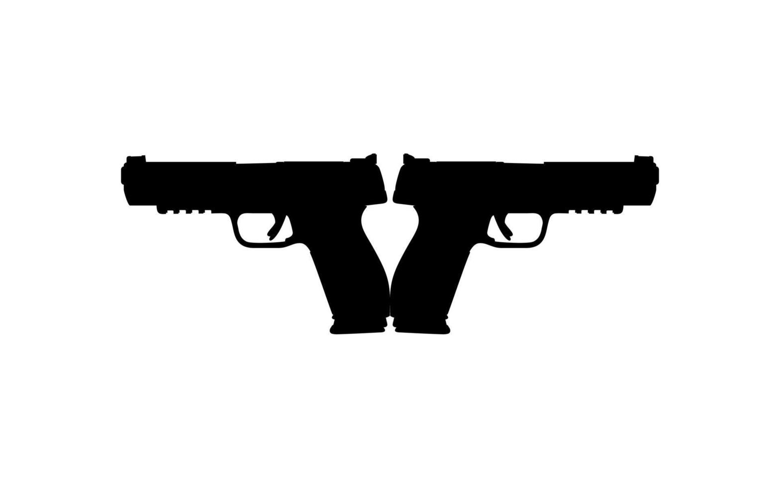 silhuett av pistol pistol för logotyp, piktogram, konst illustration, hemsida eller grafisk design element. vektor illustration