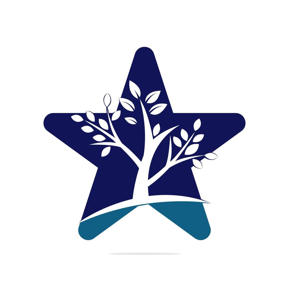 Sternbaum-Logo-Design. einzigartiges Baumkonzept. vektor