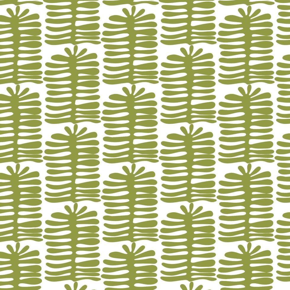 grünes florales Matisse nahtloses Muster mit abstrakten geometrischen Blättern. floraler abstrakter kunstdruck, naturwiederholungshintergrund im botanischen oberflächendesign im henri matisse-stil. Vektor-Illustration vektor