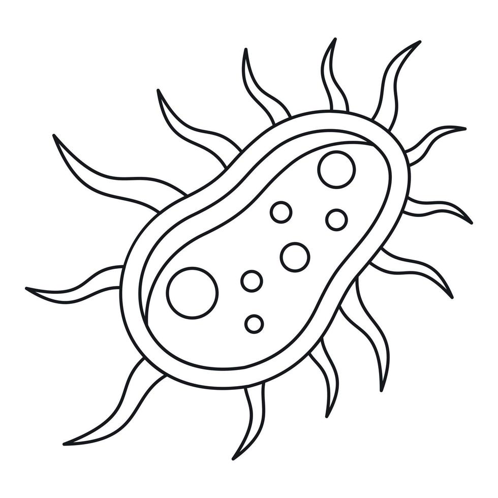 Bakterien-Tausendfüßler-Symbol, Umrissstil vektor