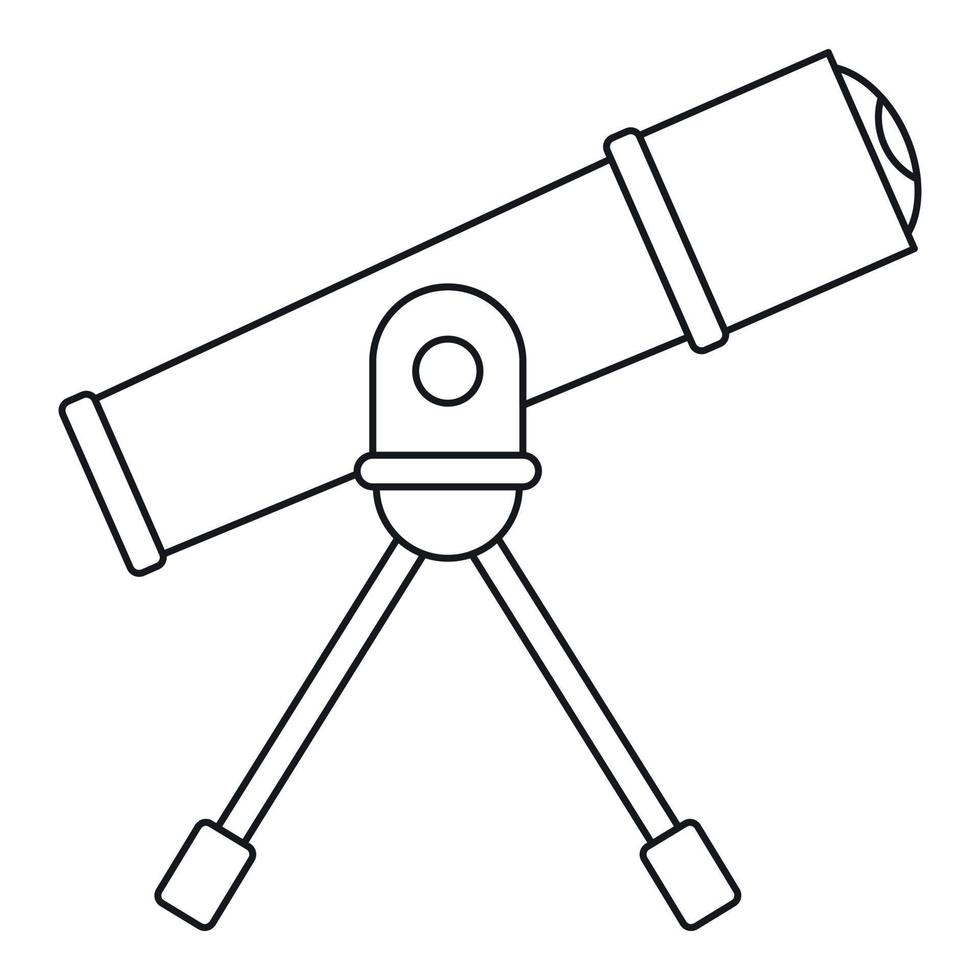 teleskop ikon, översikt stil vektor