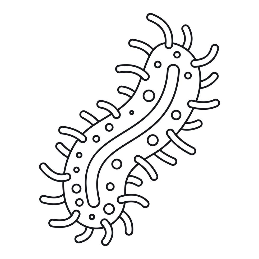 Symbol für Zelle mit gefährlichem Virus, Umrissstil vektor