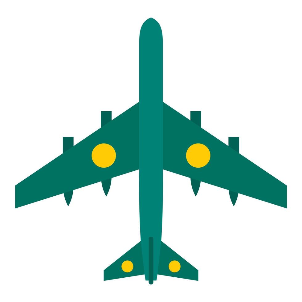 militär flygplan med missiler ikon, platt stil vektor