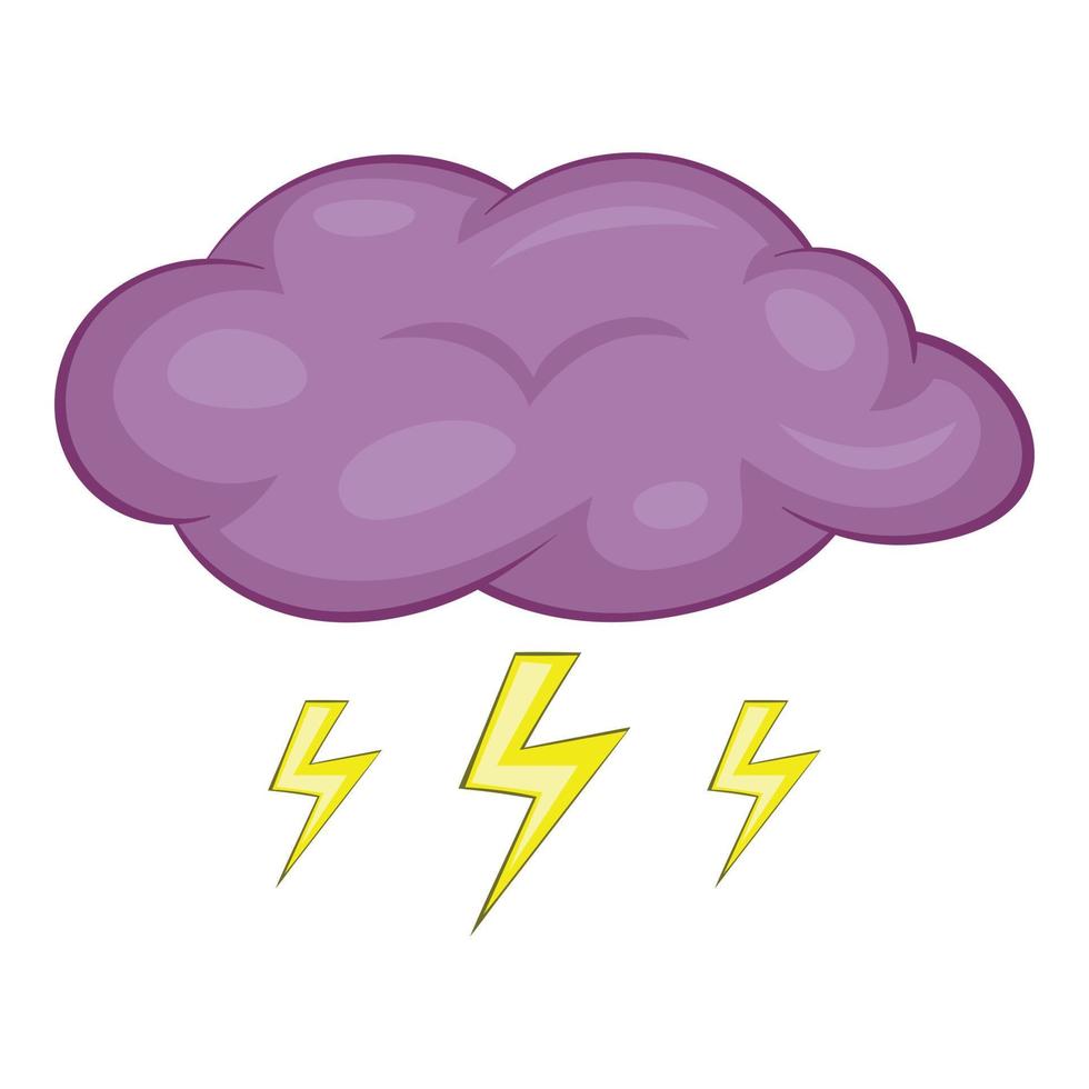 moln och storm ikon, tecknad serie stil vektor
